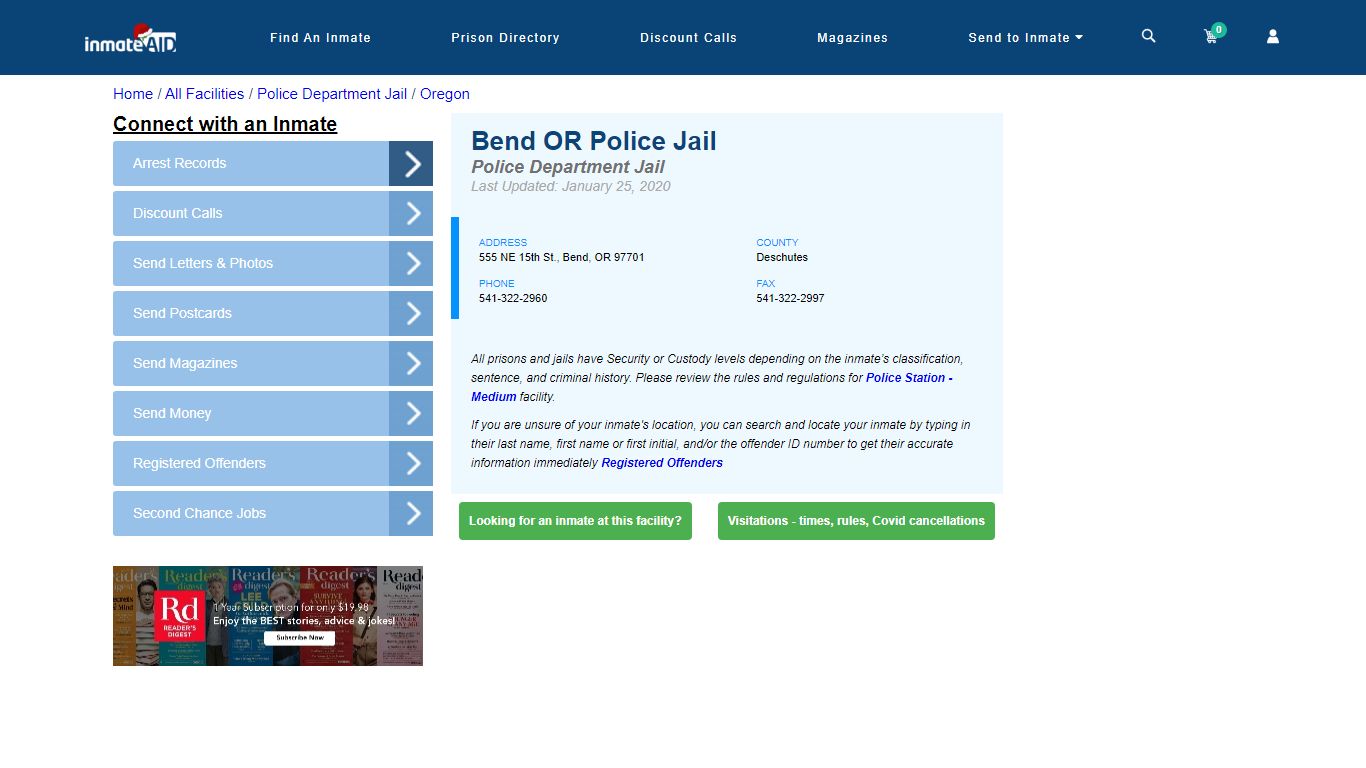 Bend OR Police Jail & Inmate Search - Bend, OR